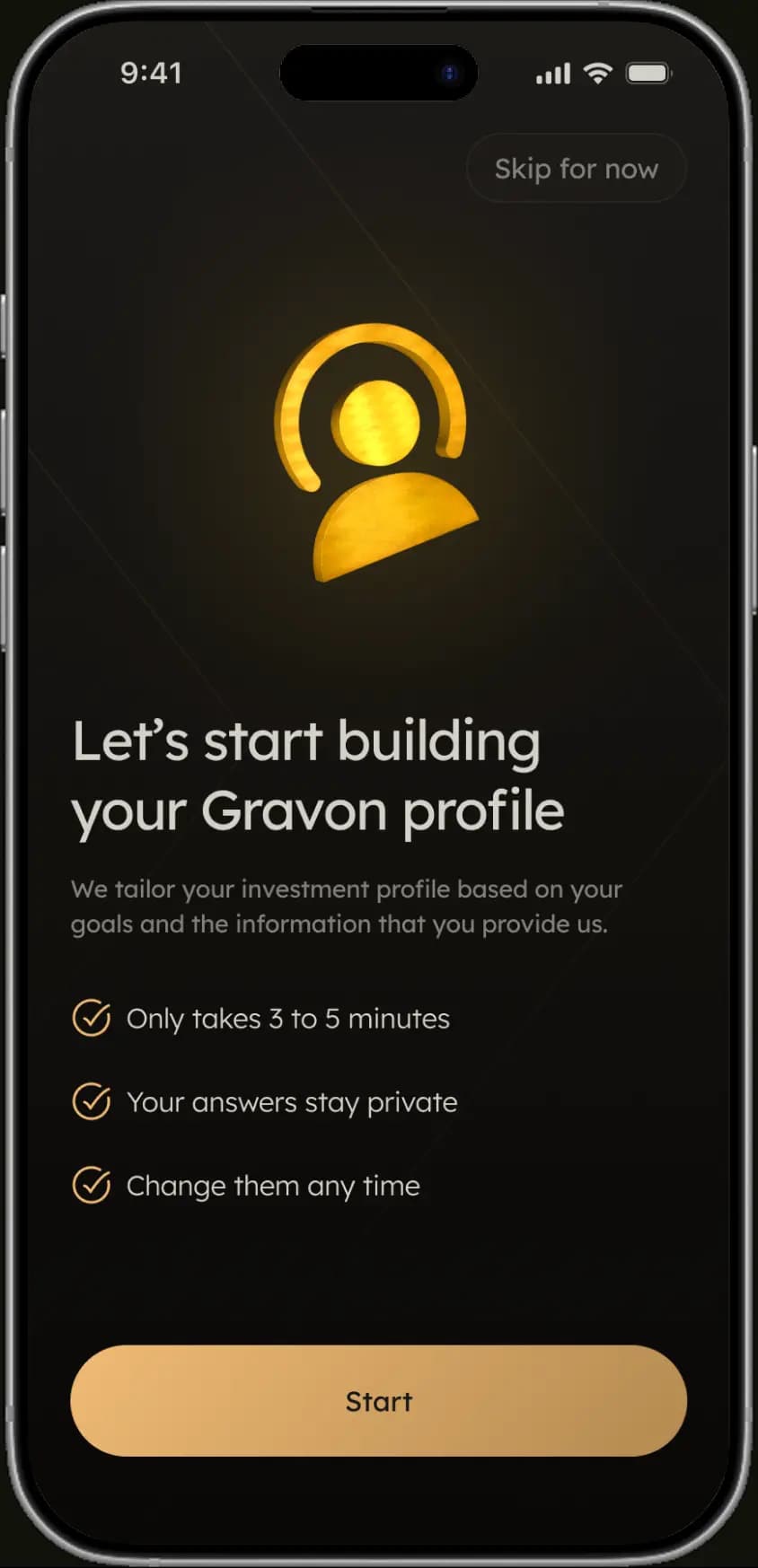 Gravon app on a phone